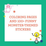 Coloring Book With Stickers Book Monsters