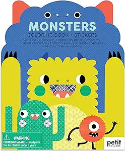Coloring Book With Stickers Book Monsters