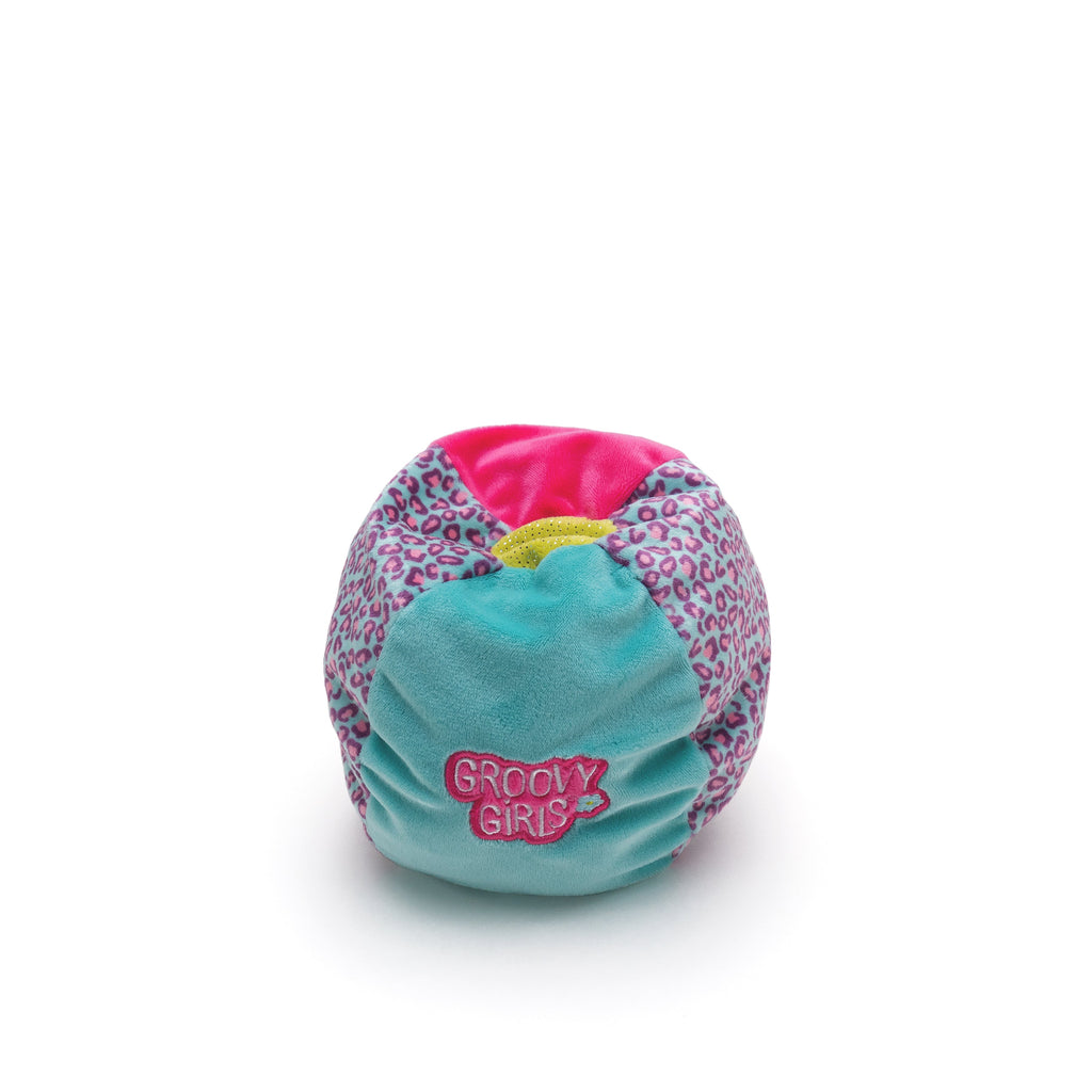 Groovy Girls Boppin' Beanbag Chair in teal, pink, and leopard print fabric panels
