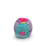 Groovy Girls Boppin' Beanbag Chair in teal, pink, and leopard print fabric panels
