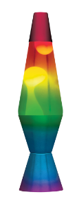 Lava Lamp | 14.5 Inch Rainbow Hand Painted Tricolor - 1