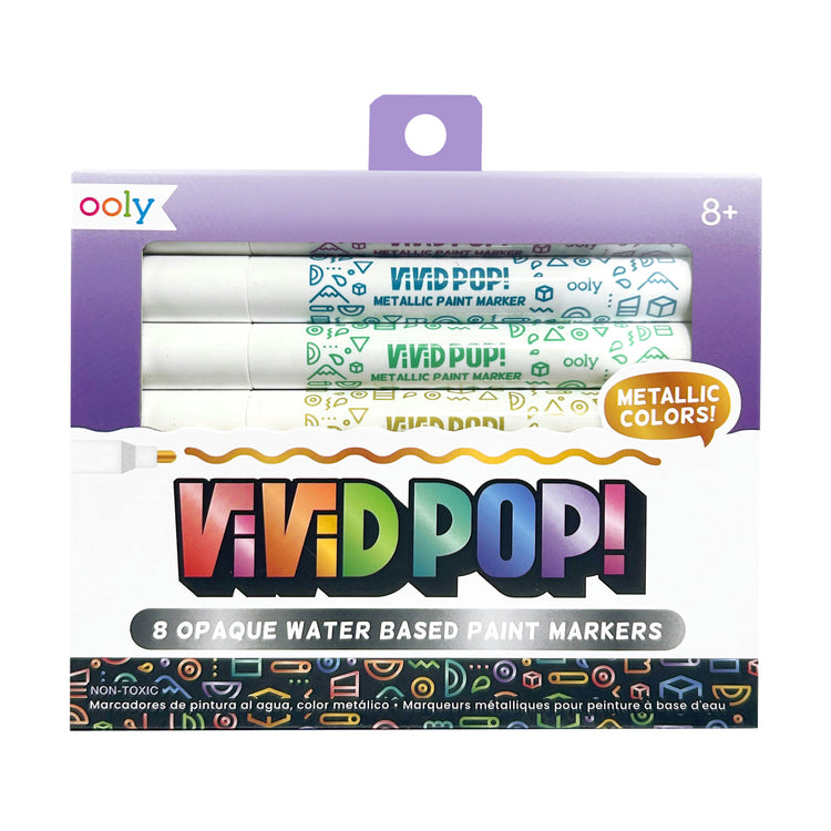 Vivid Pop! 8 Water Based Paint Markers - Metallic For Ages 8+