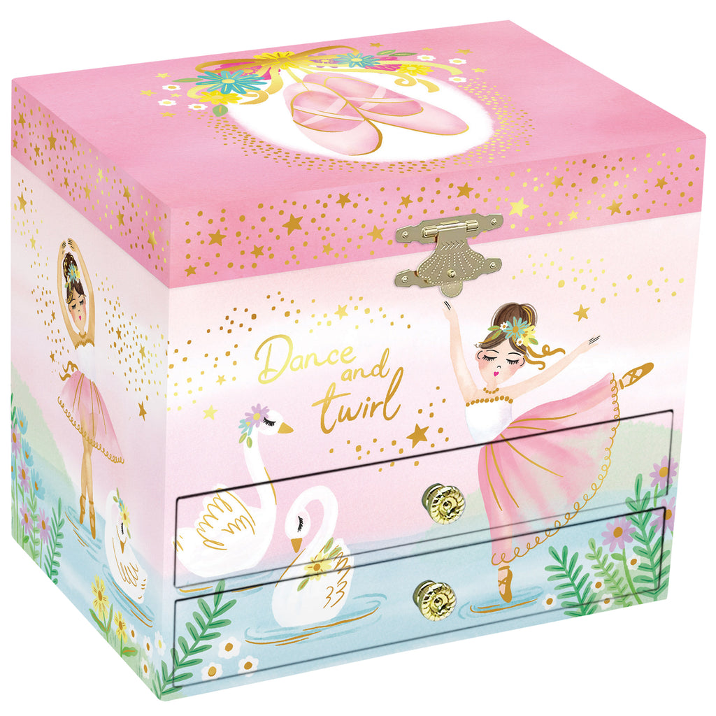 Ballerina Musical Jewelry Box 2-Drawer Ghb1402