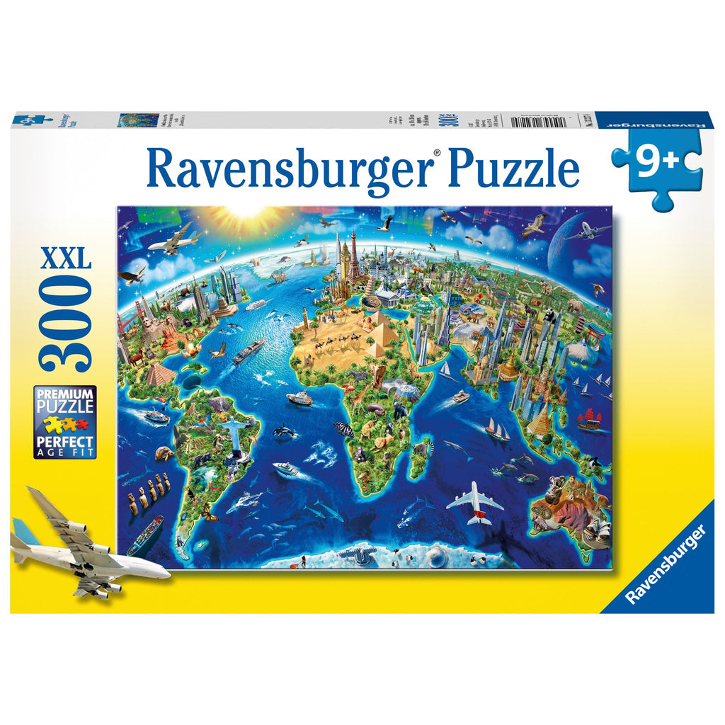 Puzzle | World Landmarks Map | 300 Pc XXL - CR Toys