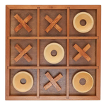 Tic Tac Toe | Solid Wood Board | 9 Inch Game - 1