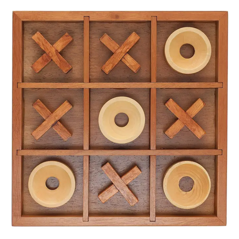 Tic Tac Toe | Solid Wood Board | 9 Inch Game - 1