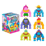ORB Funkee Monkee Charmlets blind box with six colorful gorilla keychain figures displayed