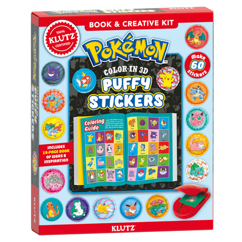 Klutz Pokemon Color-In 3D Puffy Stickers For Ages 6+