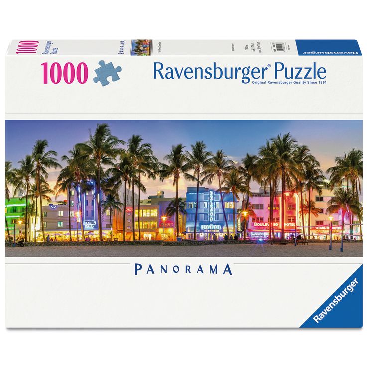 Puzzle | Night Glow on Ocean Drive Panoramic | 1000 Pc - CR Toys