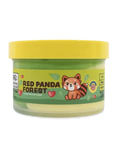 Peachybbies Red Panda Forest cloud dough slime in green with yellow lid