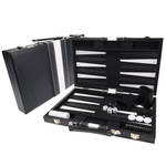 Backgammon | Leatherette Set | Black Stripe Game - 1