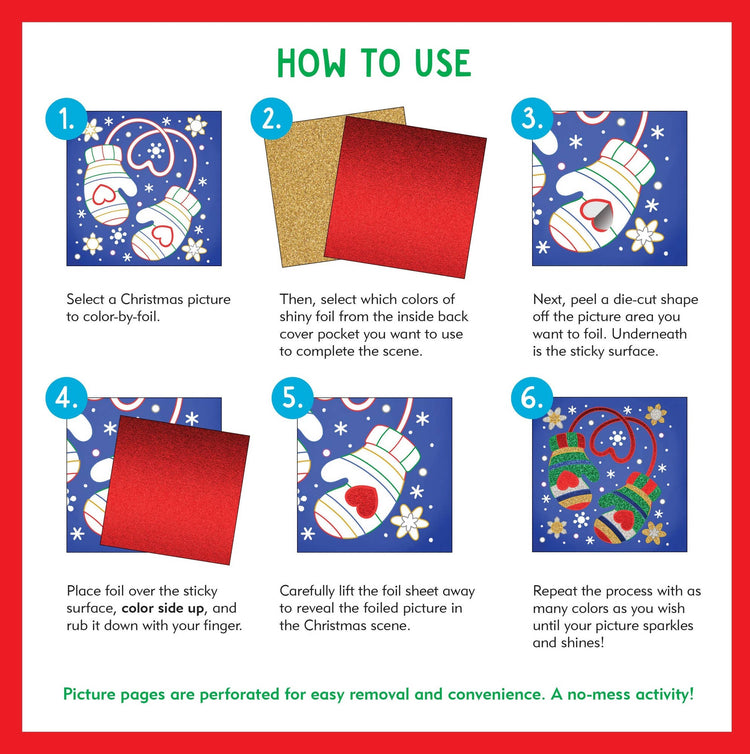 Peter Pauper Press Color By Foil Sticker Book Christmas