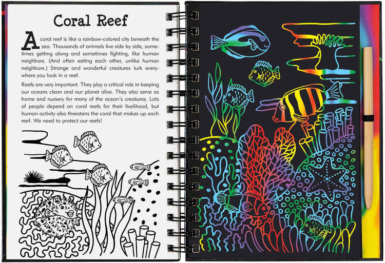 coral reefs scratch and sketch