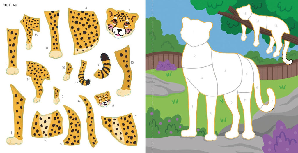 my first color by sticker book at the zoo