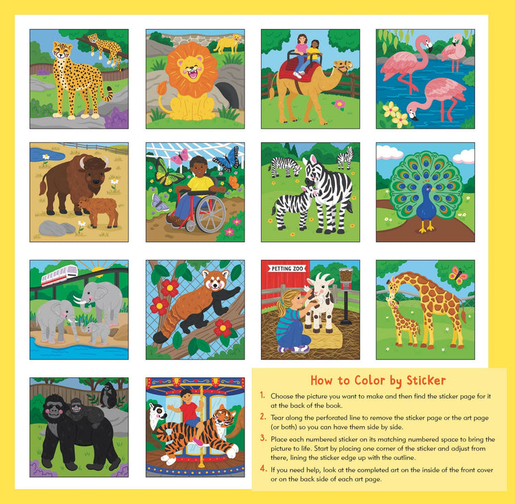 my first color by sticker book at the zoo