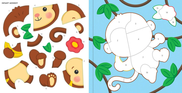my first color by sticker book baby animals
