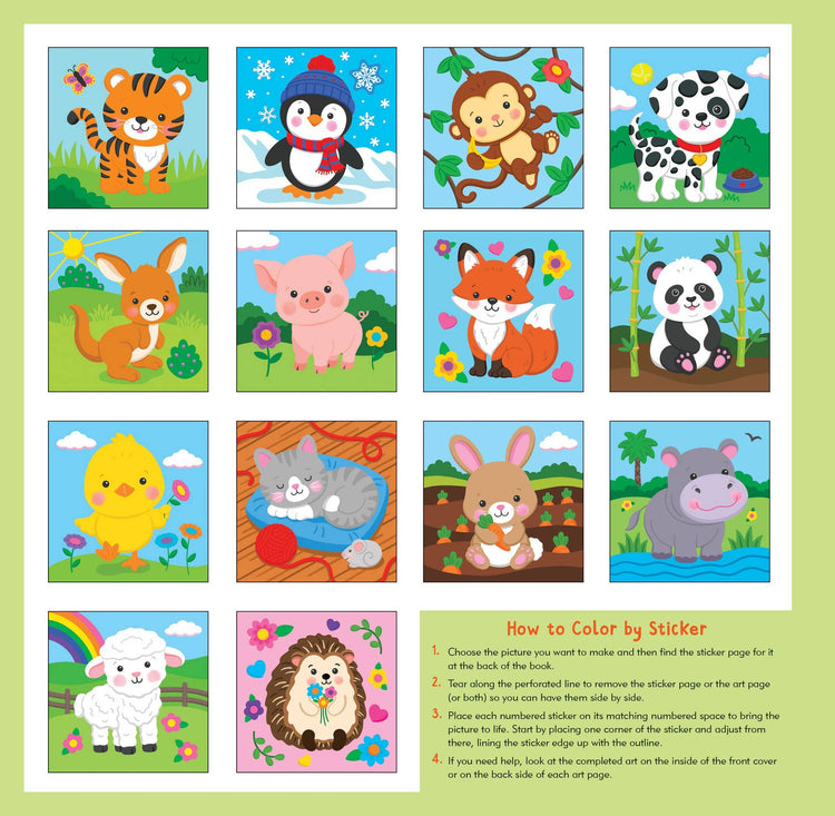 my first color by sticker book baby animals