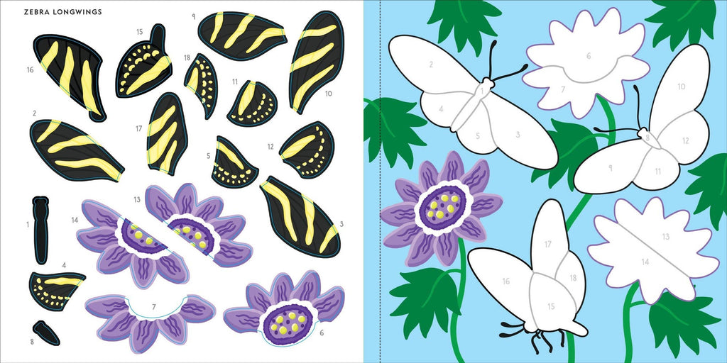Butterflies and Bugs sticker book inside pages