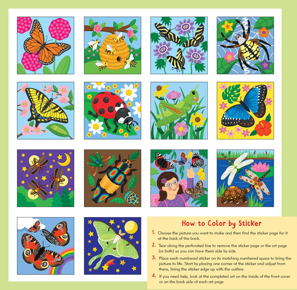 Butterflies and Bugs sticker book inside pages