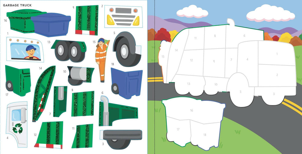 my first color by sticker book cars trucks trains