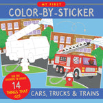 my first color by sticker book cars trucks trains