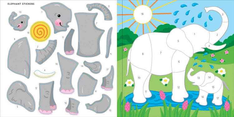 my first color by sticker book wild animals