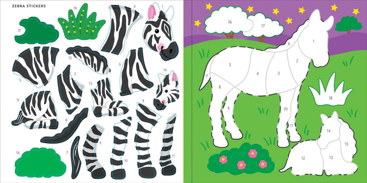 my first color by sticker book wild animals