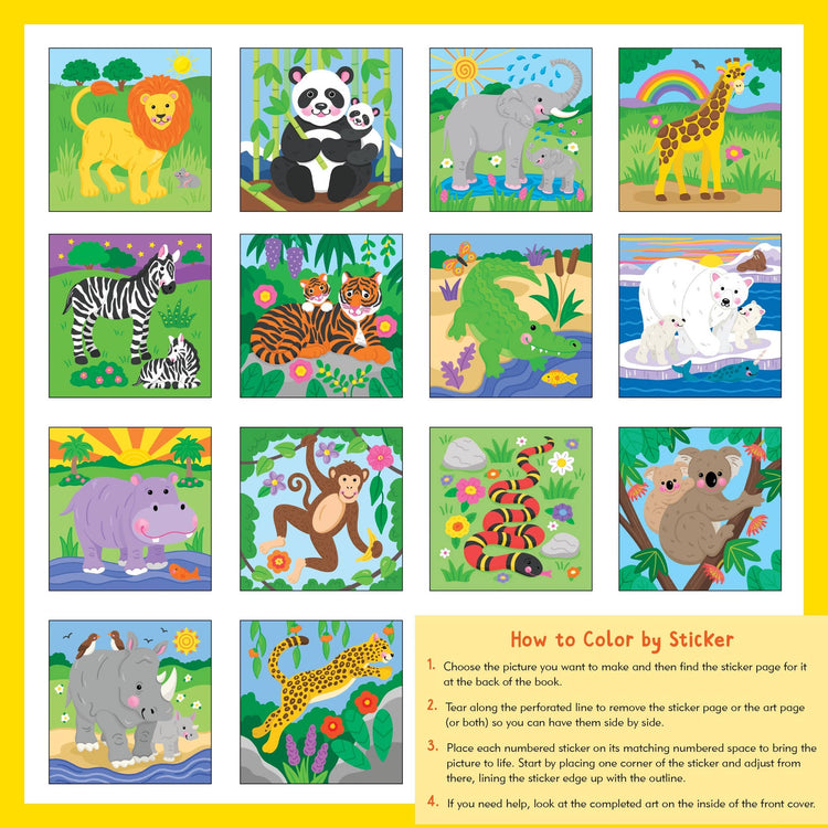 my first color by sticker book wild animals
