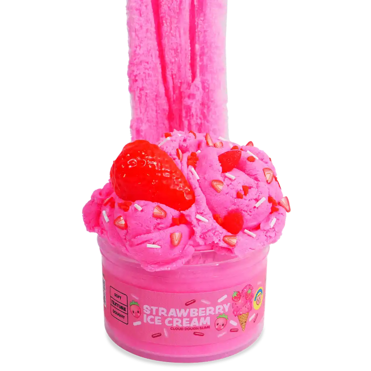 Peachybbies Slime | Strawberry Ice Cream Cloud Dough Slime - 4