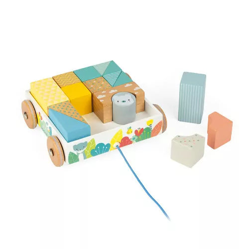 Pure Pull-Along Building Blocks Cart For Ages 18Mons+