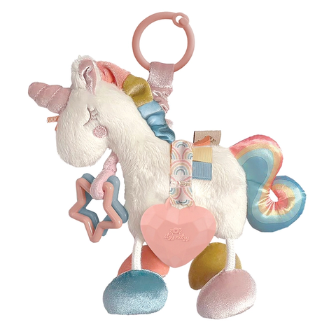 Itzy Friends Link & Love Activity Plush W/Teether | Unicorn - 1