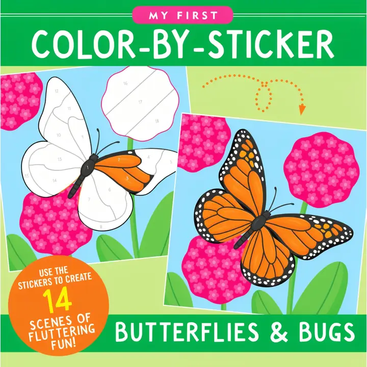 My First Color By Sticker Book | Butterflies & Bugs 4+ - CR Toys