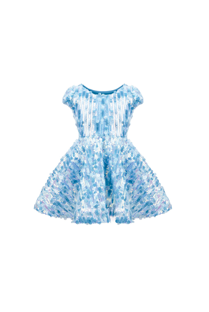 Gown | Sequins Concert Queen Dress | Blue | Size 7-8 - 1
