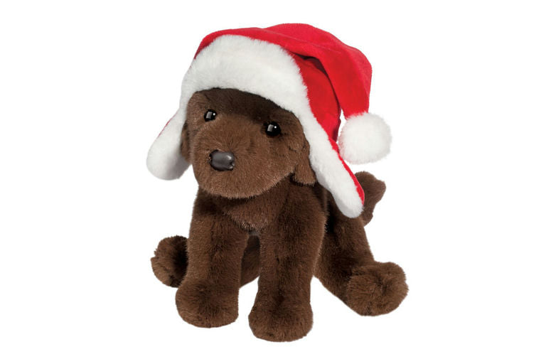 Chocolate Lab with Santa Bomber Hat - CR Toys