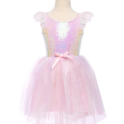 Dreamy Unicorn Dress & Headband, Iridescent/Pink, Size 5-6