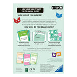 Back of Match Me If You Can party game box showing rules, components, and game instructions