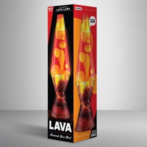 Lava Lamp | 14.5 Inch Erupting Crater Yellow Red - 1