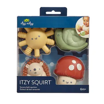 Itzy Squirt | 4-pack of Soft Bath Toy | Mushroom 6M+