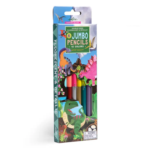Dinosaur 6 Jumbo Double-Sided Special Pencils