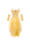 Gown | Velvety Soft Yellow Princess Gown With Arm Warmers | Size 5-6 - 1