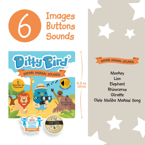 Ditty Bird Baby Sound Book Safari Animal Sounds