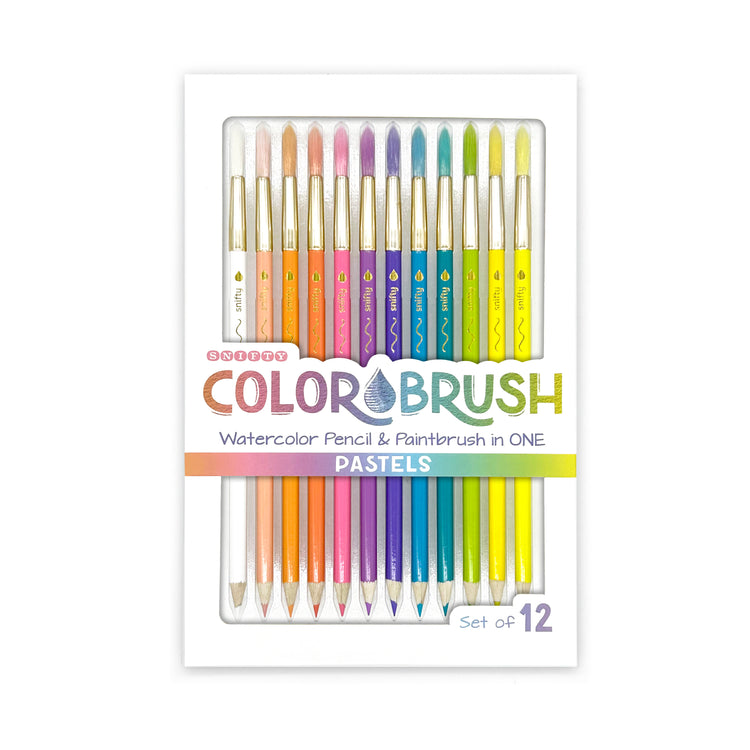 Pastel Colorbrush Watercolor Pencil & Paintbrush In One Set Of 12 For Ages 6+