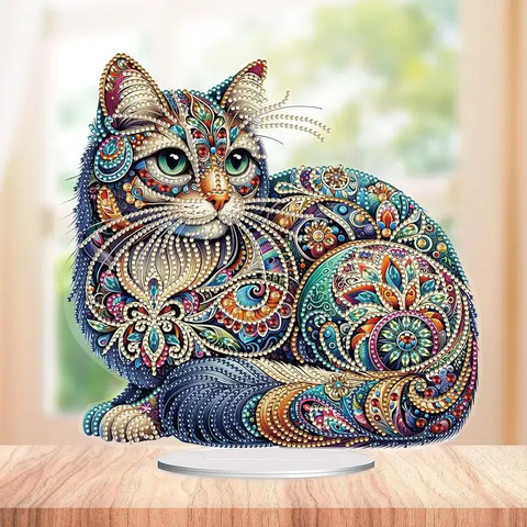 Diamond Art | Bejeweled Cat Tabletop Decoration - 1