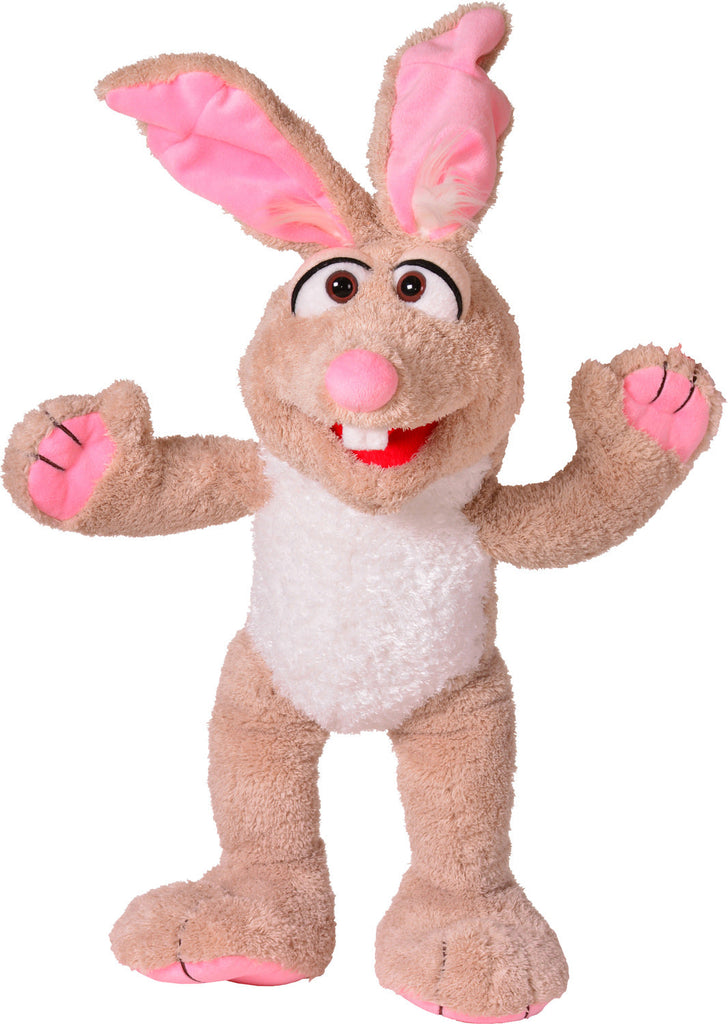 Living Puppets Herbie 2 bunny hand puppet with large pink ears and expressive face
