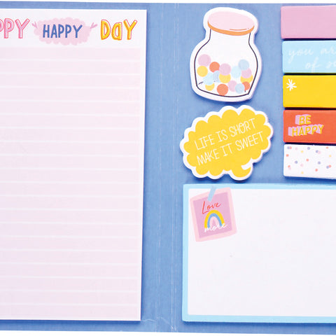 Side Notes Sticky Tab Note Set Happy Day