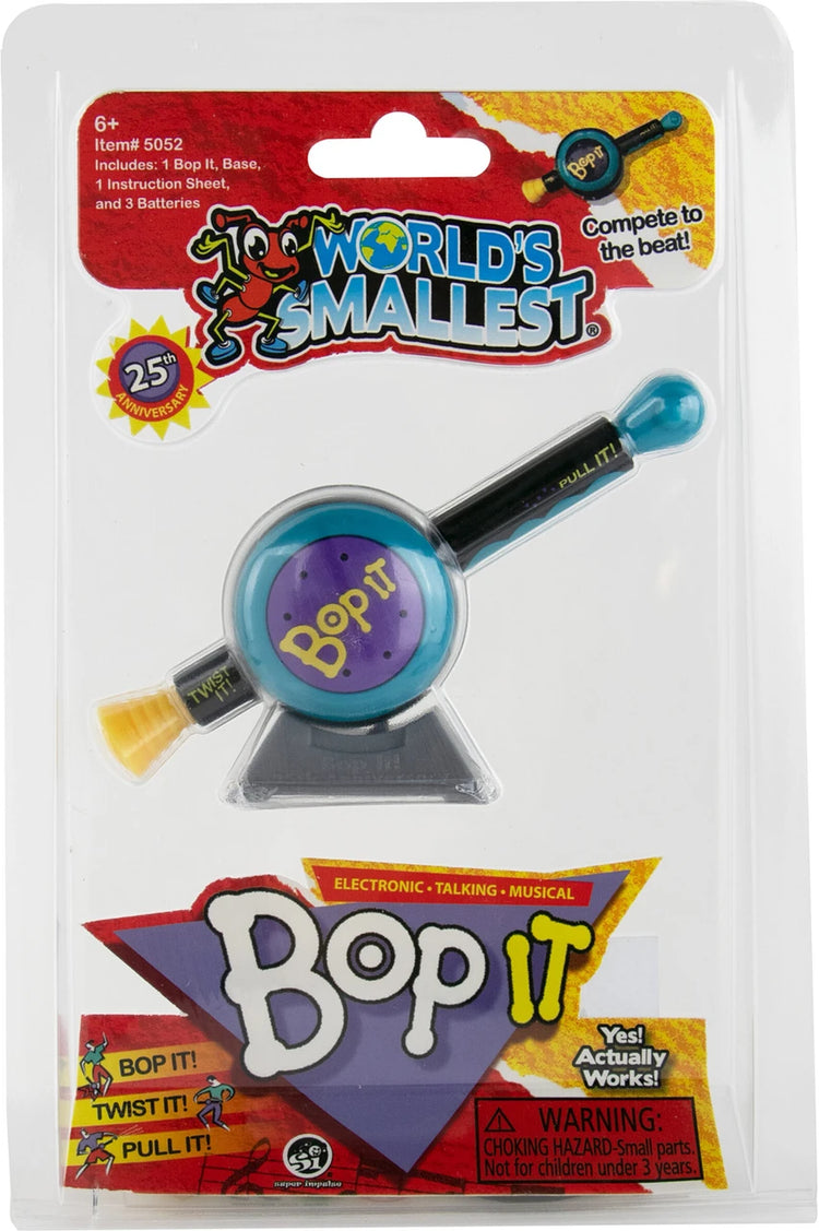 World's Smallest Bop It electronic talking musical game in retail packaging, 25th anniversary edition