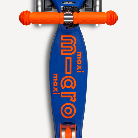 Micro Maxi Foldable LED Scooter | Neon Blaze Orange/Navy 5-12 Years - 1