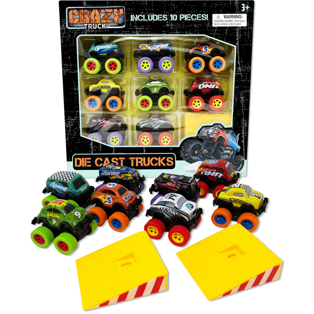 Die Cast Pull-Back Trucks 10 PC Set