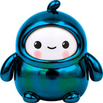 Lamatama Series 3 collectible figure in shiny metallic blue suit with cute white face