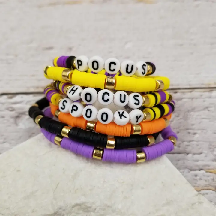 Bracelet Halloween Themed Clay Bracelet Set Of 7 Tw989